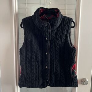 Pendleton Women’s Cable Knit Vest Large Petite Wool Tartan Plaid
